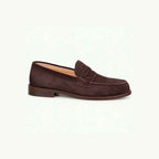 Mocassin marron chocolat à finition veloutée