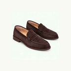 Mocassin marron chocolat à finition veloutée