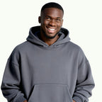 Sweat à Capuche Oversize Gris Acier Sweat à capuche