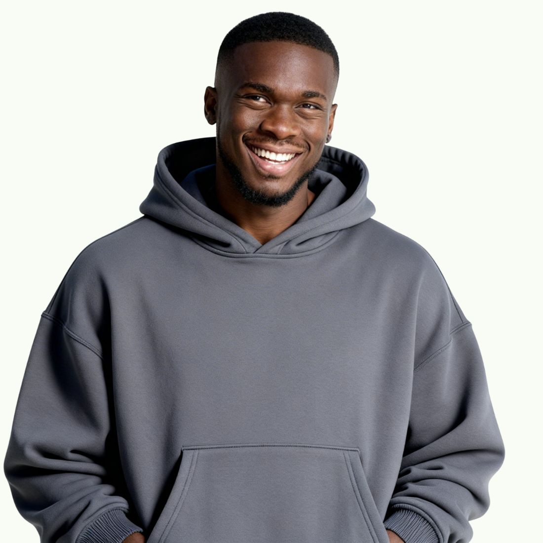 Sweat à Capuche Oversize Gris Acier Sweat à capuche
