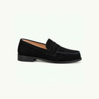 Mocassin noir à finition veloutée