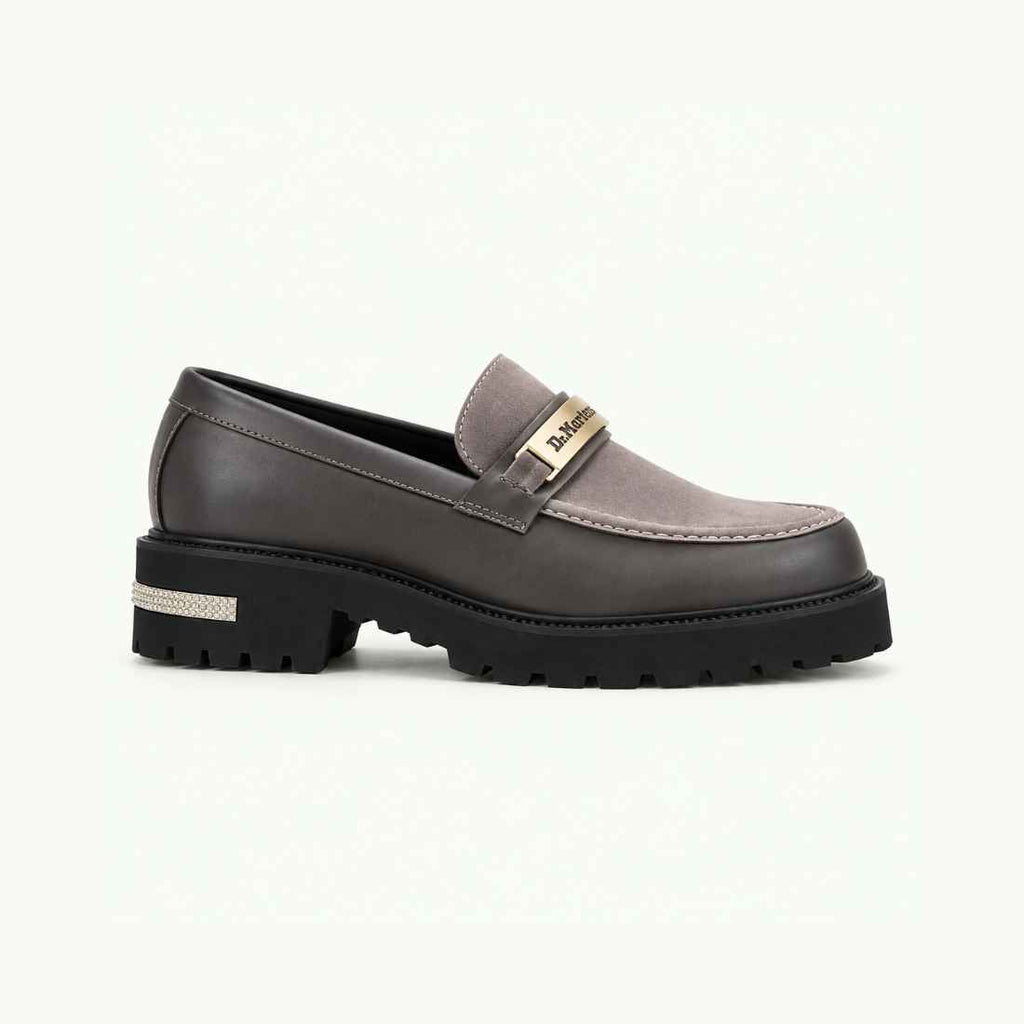 Mocassin gris taupe à semelle gomme