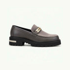 Mocassin gris taupe à semelle gomme