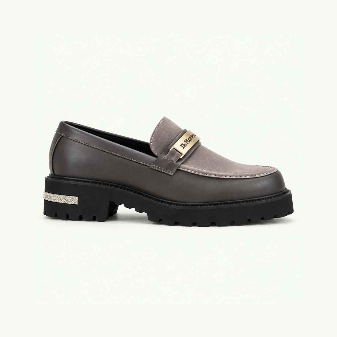 Mocassin gris taupe à semelle gomme