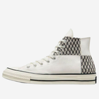 Converse Chuck 70 High Herringbone Patchwork blanc et noir - Sneakers montantes design chevron artisanal