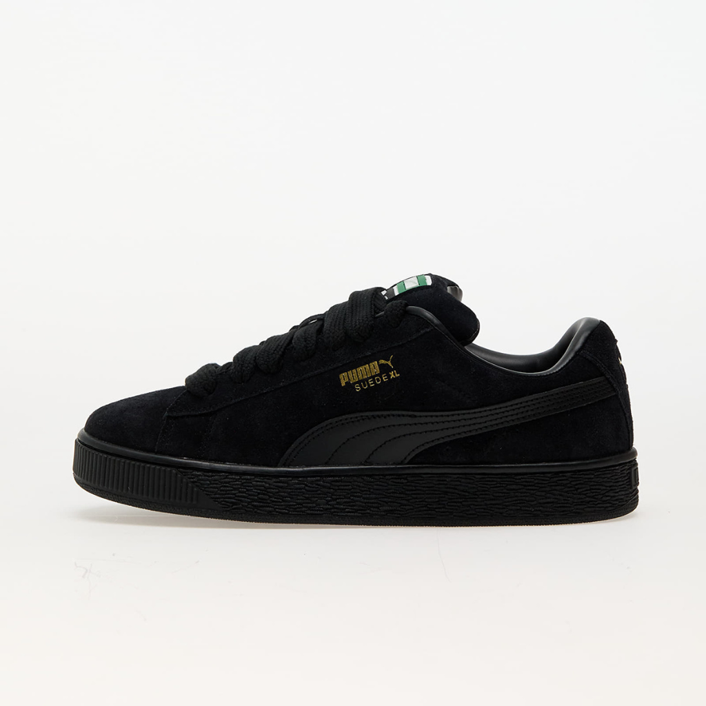 Puma Suede XL tout noir - Sneaker streetwear iconique en daim avec bande blanche signature et semelle épaisse, style urbain tendance