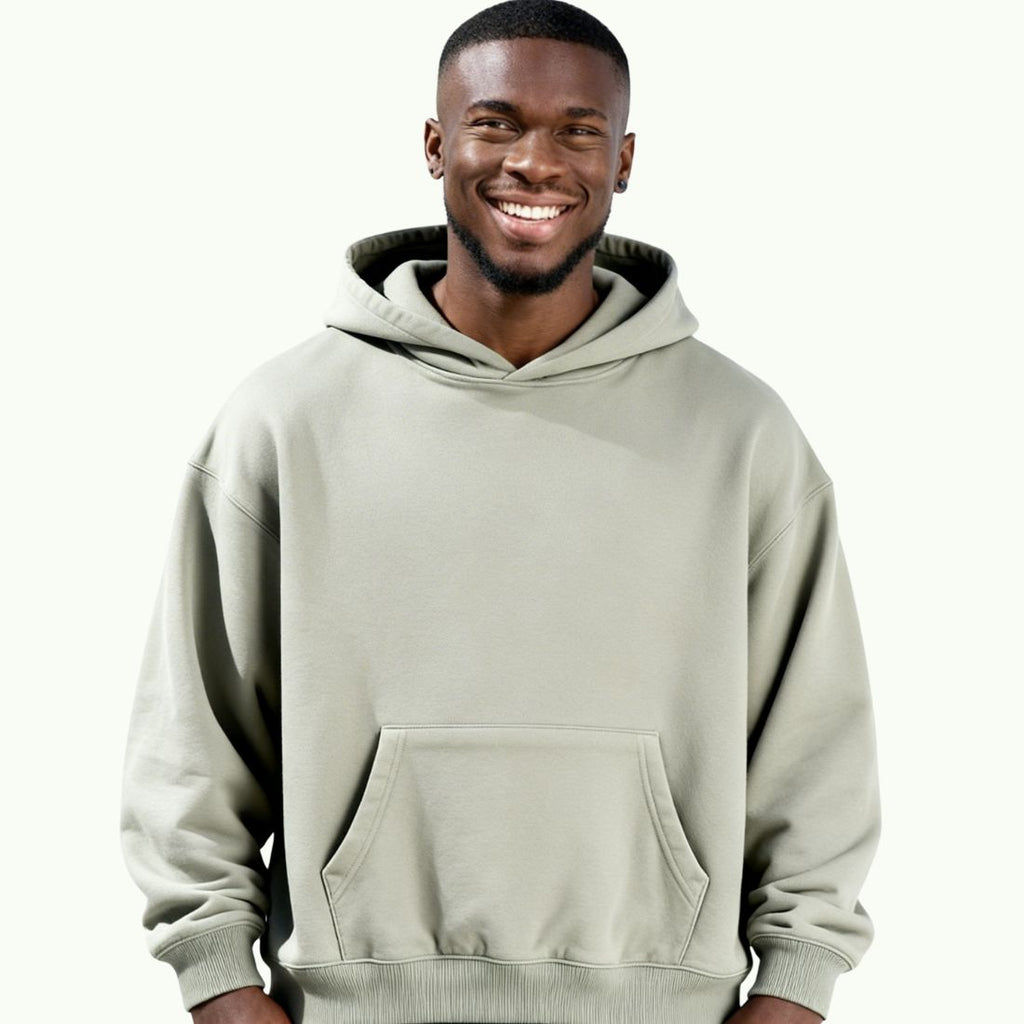 Sweat à Capuche Oversize Vert Sauge Sweat à capuche
