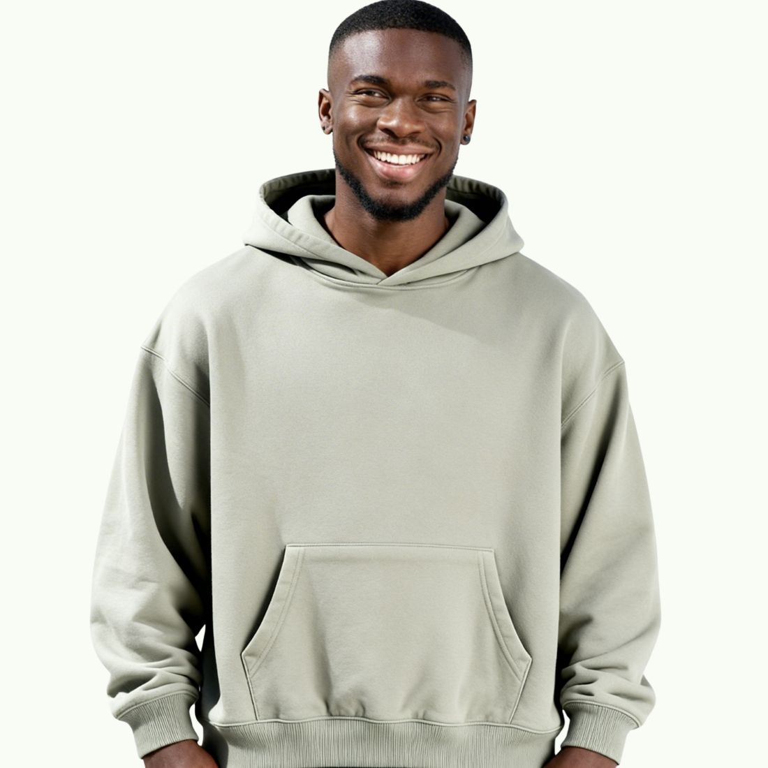 Sweat à Capuche Oversize Vert Sauge Sweat à capuche