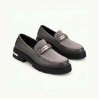 Mocassin gris taupe à semelle gomme