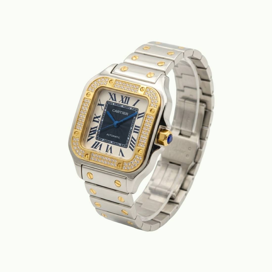 Coffret Parure Cartier Santos - montre et bijoux or bicolore
