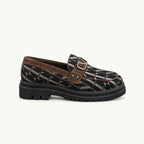 Mocassin noir à motif graphique