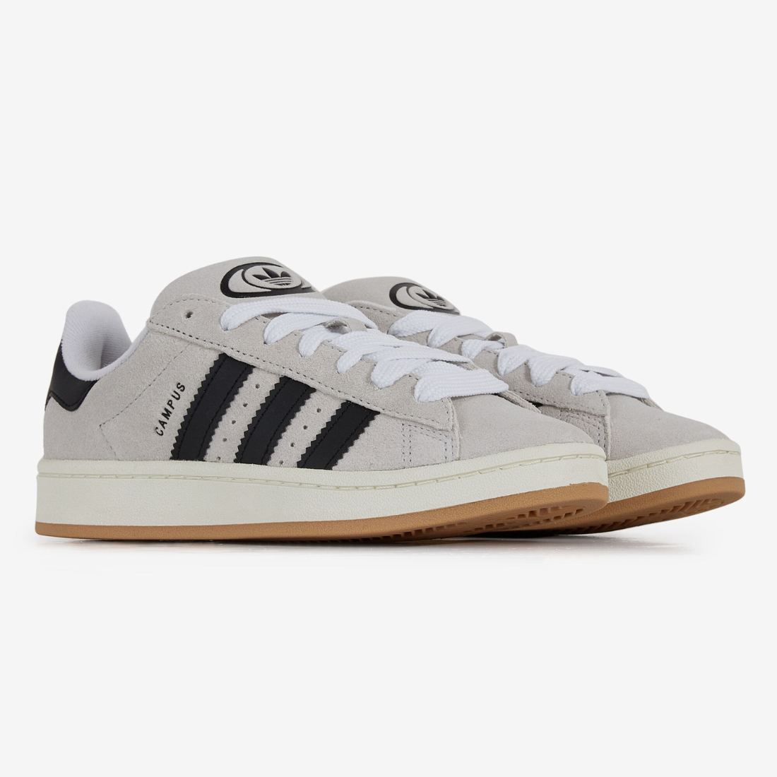 Adidas Campus 00s blanc cassé bandes vertes - Sneakers rétro skateboard en daim premium"