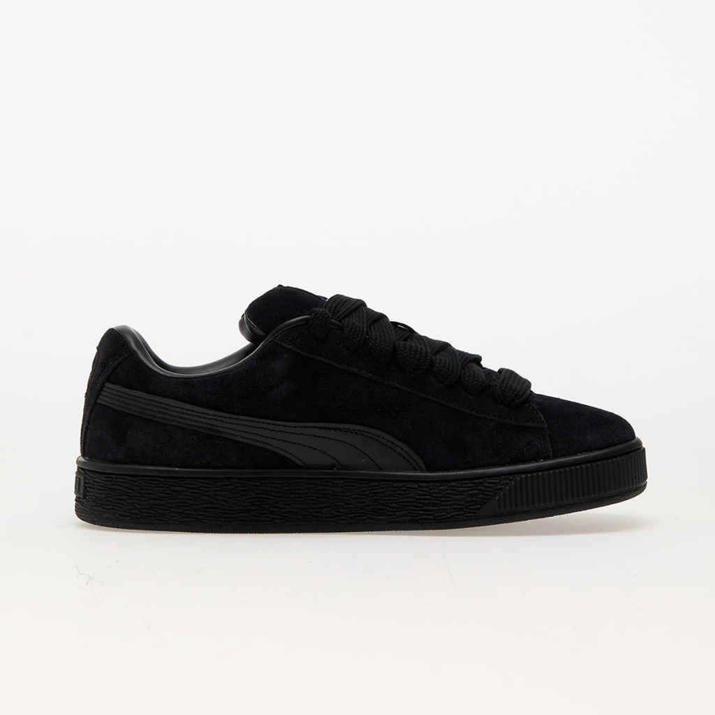 Puma Suede XL tout noir - Sneaker streetwear iconique en daim avec bande blanche signature et semelle épaisse, style urbain tendance