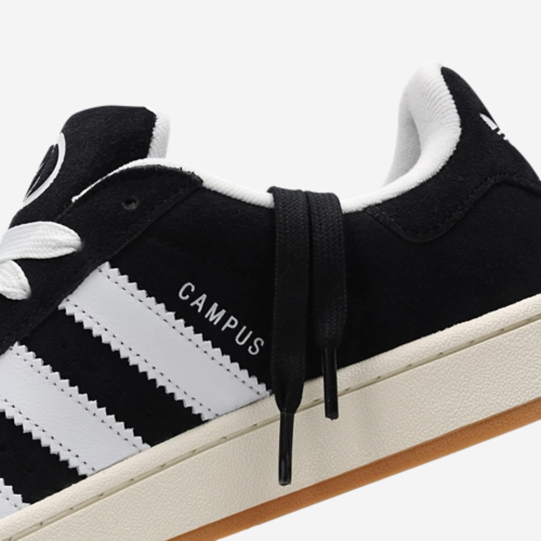 Adidas Campus 00s noire bandes blanches- Sneakers rétro skateboard en daim premium