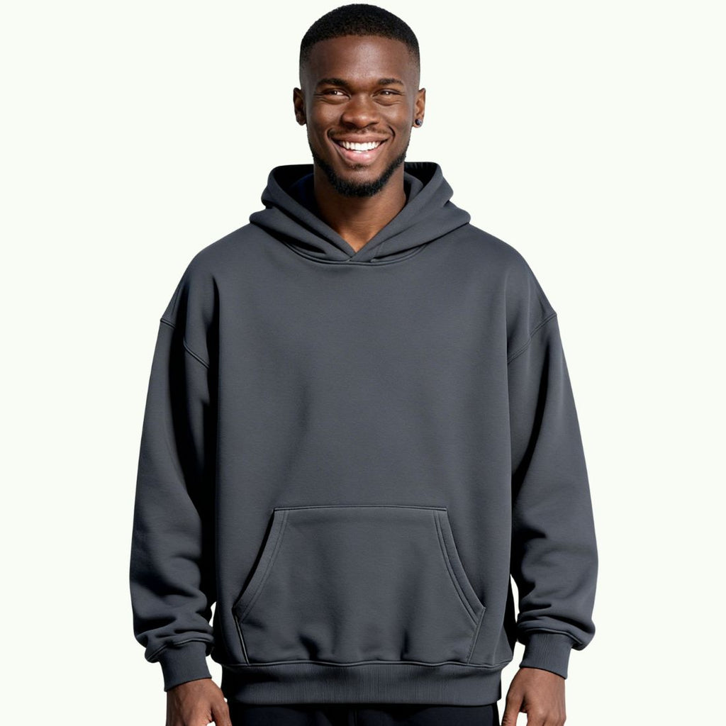 Sweat à Capuche Oversize Gris Anthracite Sweat à capuche