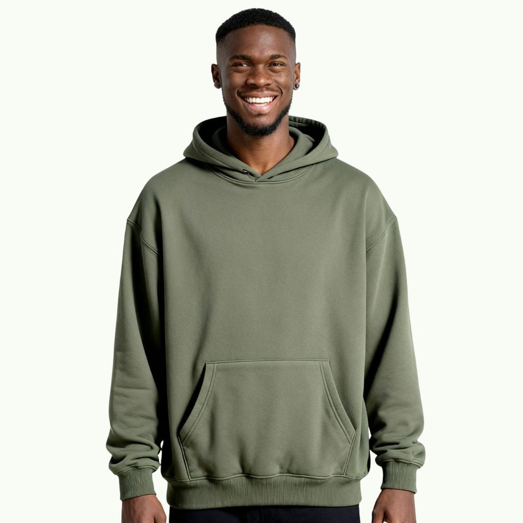 Sweat à Capuche Oversize Vert Kaki Sweat à capuche