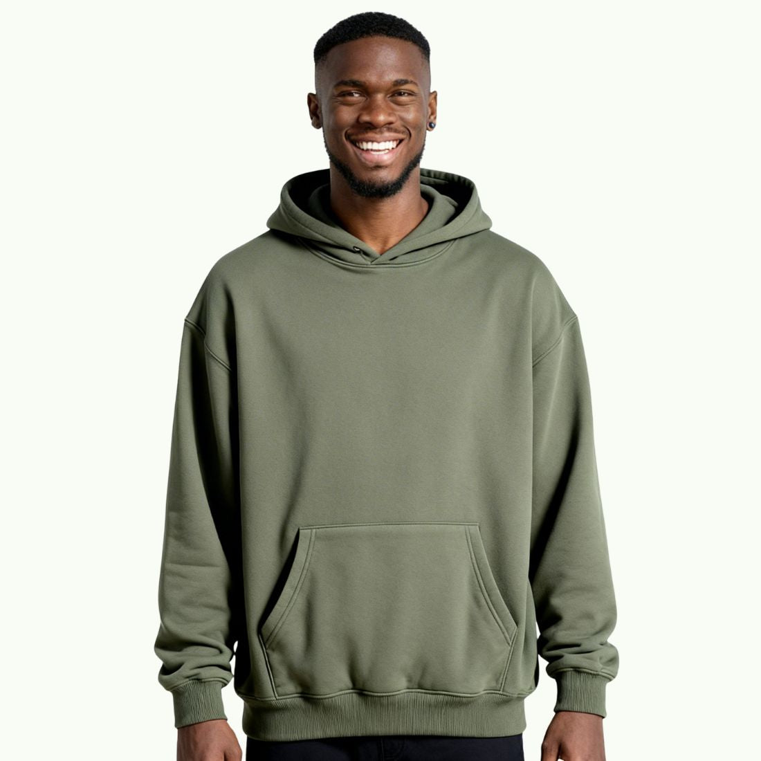 Sweat à Capuche Oversize Vert Kaki Sweat à capuche
