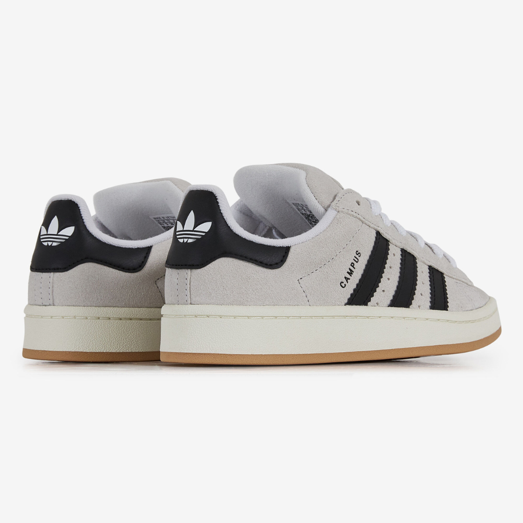 Adidas Campus 00s blanc cassé bandes vertes - Sneakers rétro skateboard en daim premium"