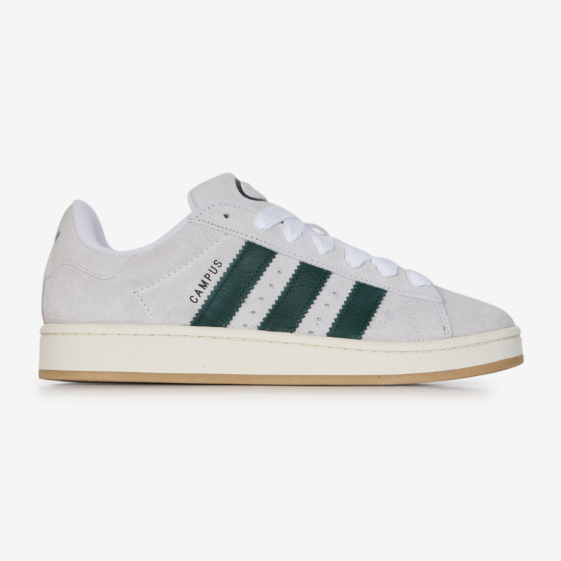 Adidas Campus 00s blanc cassé bandes vertes - Sneakers rétro skateboard en daim premium