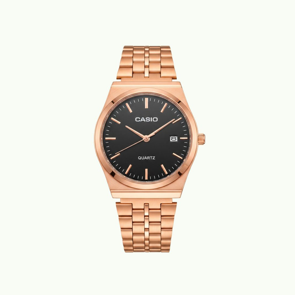Casio MTP-1170G – montre quartz or rose et cadran noir