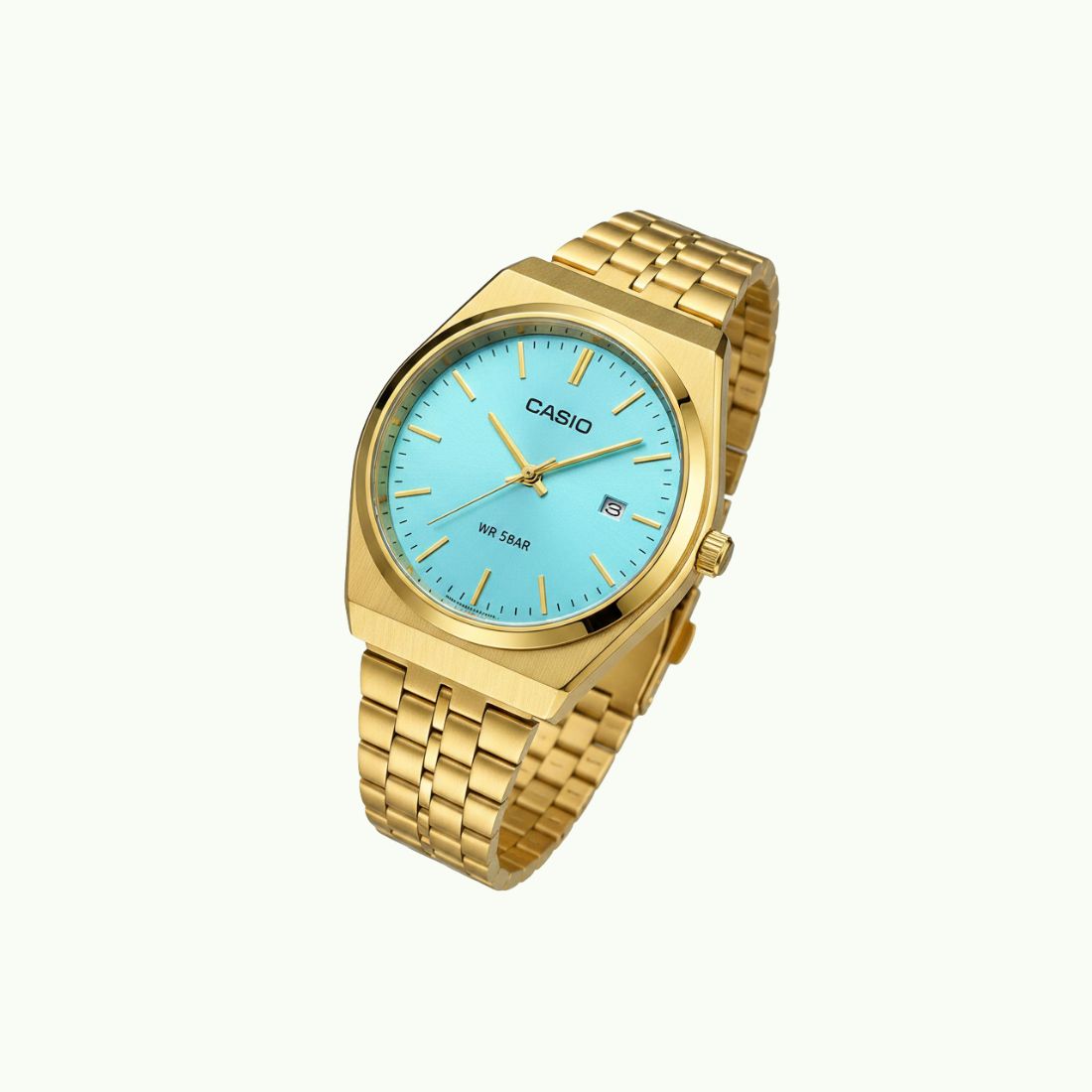 Casio MTP – montre analogique or et cadran turquoise