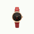 Coffret parure Curren - montre quartz et bijoux rubis or