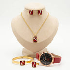 Coffret parure Curren - montre quartz et bijoux rubis or