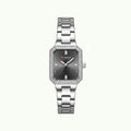 Montre Curren Blanche argentée cadran gris anthracite et boîtier octogonal cristaux baguette