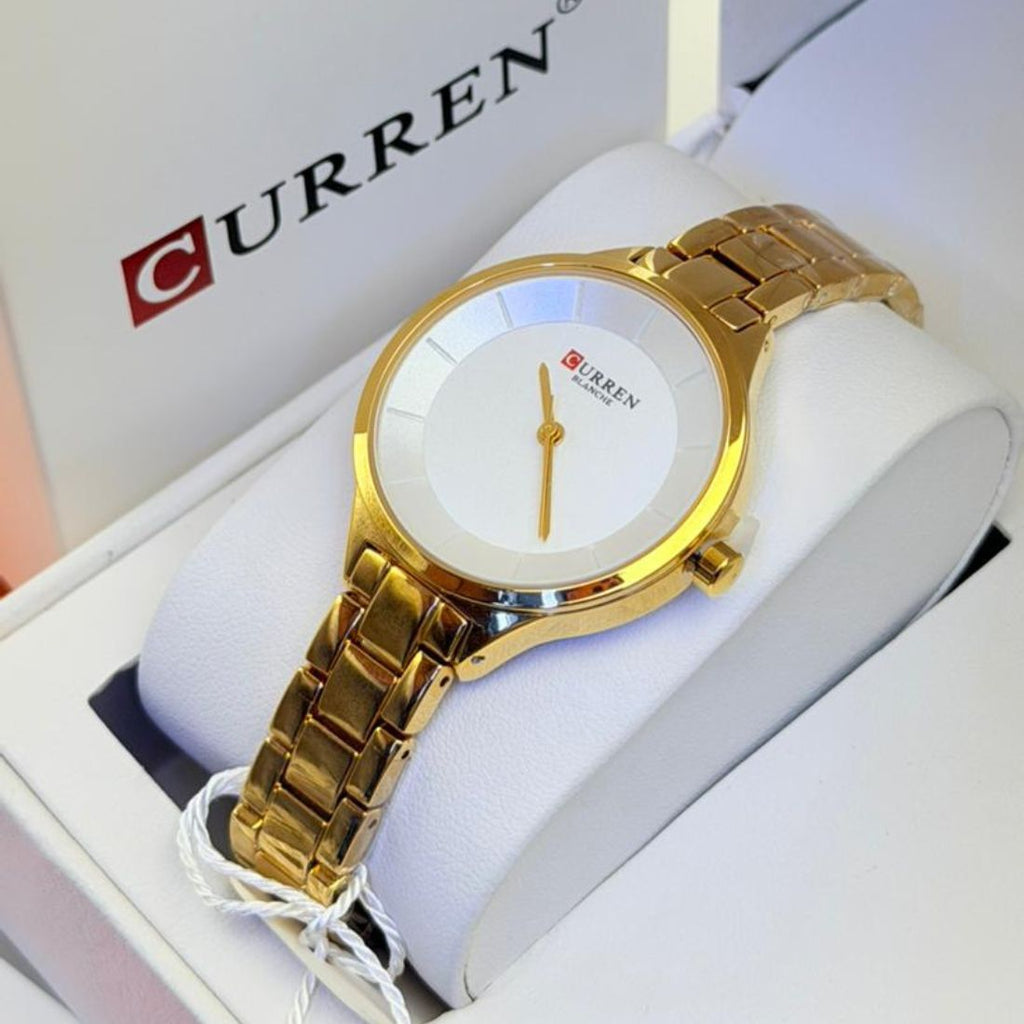 Montre Curren blanche – Bracelet doré et cadran blanc