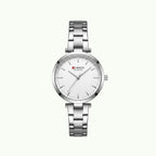 Montre Curren blanche argent cadran blanc 