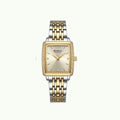 Montre Curren blanche bicolore or et argent cadran champagne cristaux