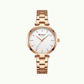 Montre Curren blanche cadran blanc – or rose slim