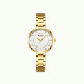 Montre Curren blanche cadran nacré strass or
