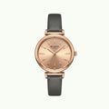 Montre Curren blanche cadran or rose strass bracelet cuir gris