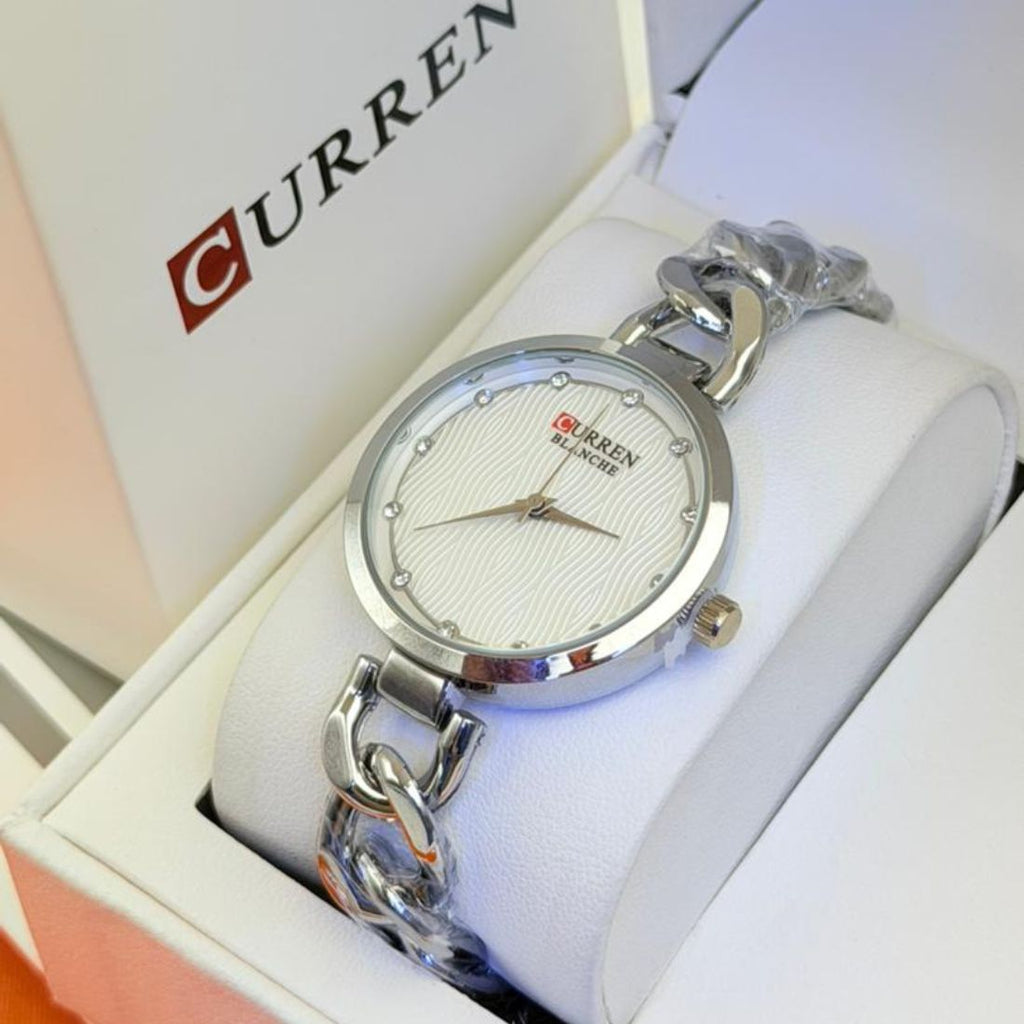 Montre Curren blanche chain silver – cadran blanc