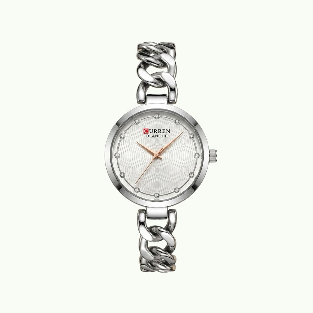 Montre Curren blanche chain silver – cadran blanc