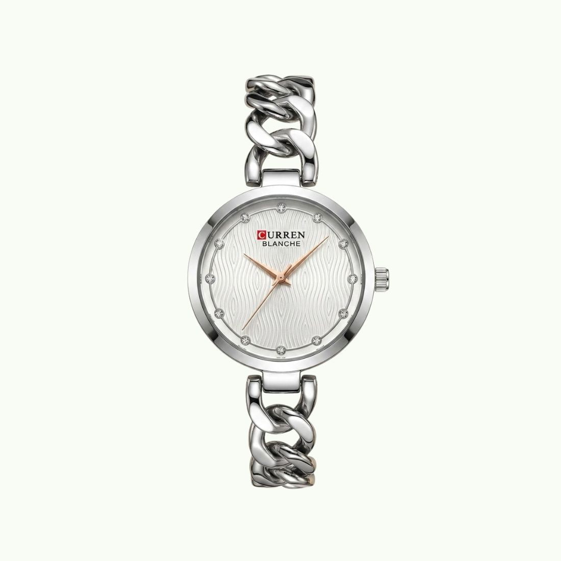 Montre Curren blanche chain silver – cadran blanc
