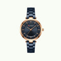 Montre Curren blanche navy blue – boîtier or rose 