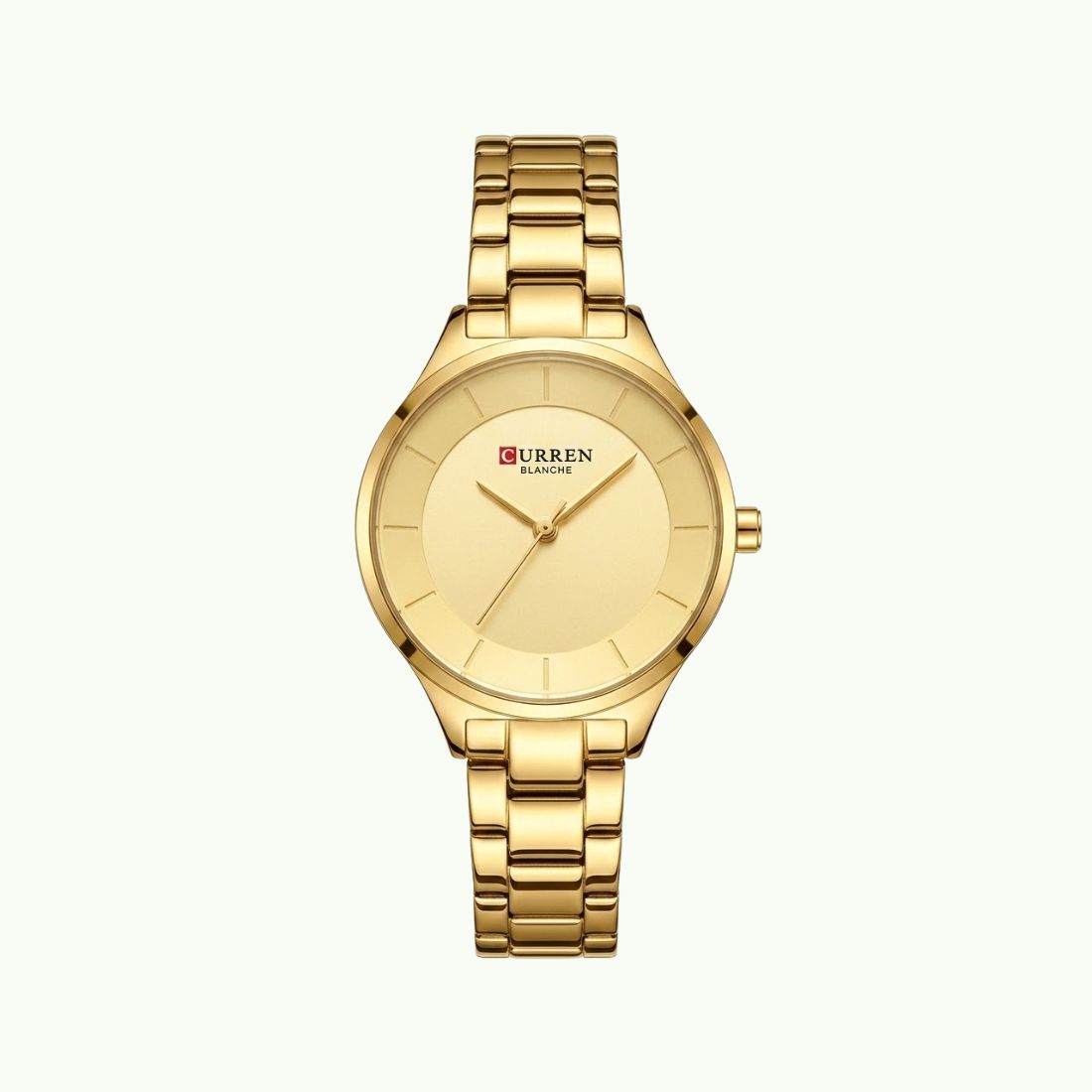 Montre Curren blanche or cadran champagne