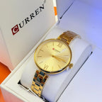 Montre Curren blanche or champagne  – chiffres romains slim