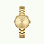 Montre Curren blanche or champagne  – chiffres romains slim
