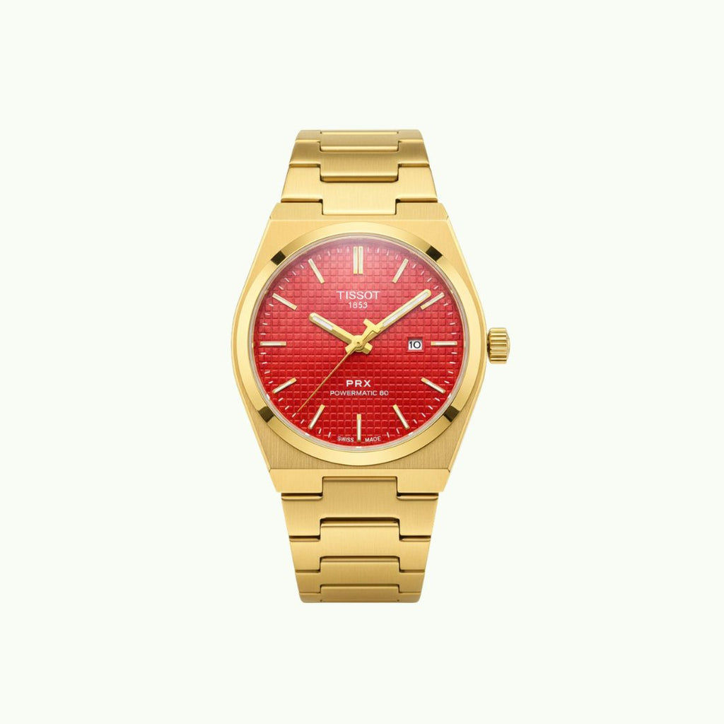 Tissot PRX powermatic 80 or et cadran rouge