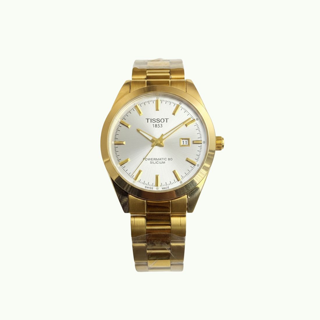 Tissot powermatic 80 silicium or et cadran blanc nacré
